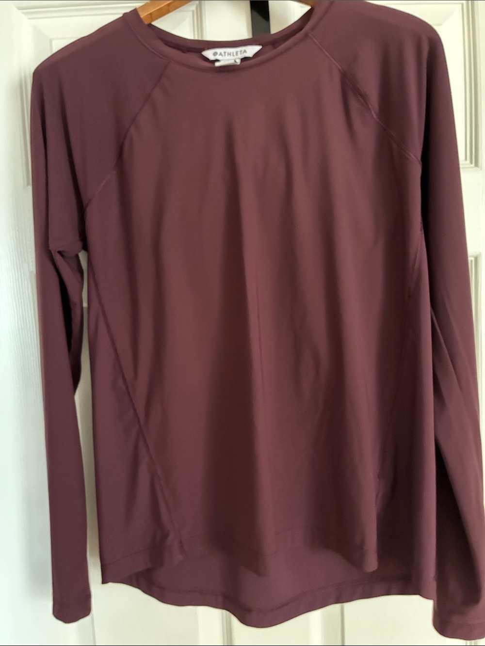Athleta Long Sleeve Crew Top in Plum